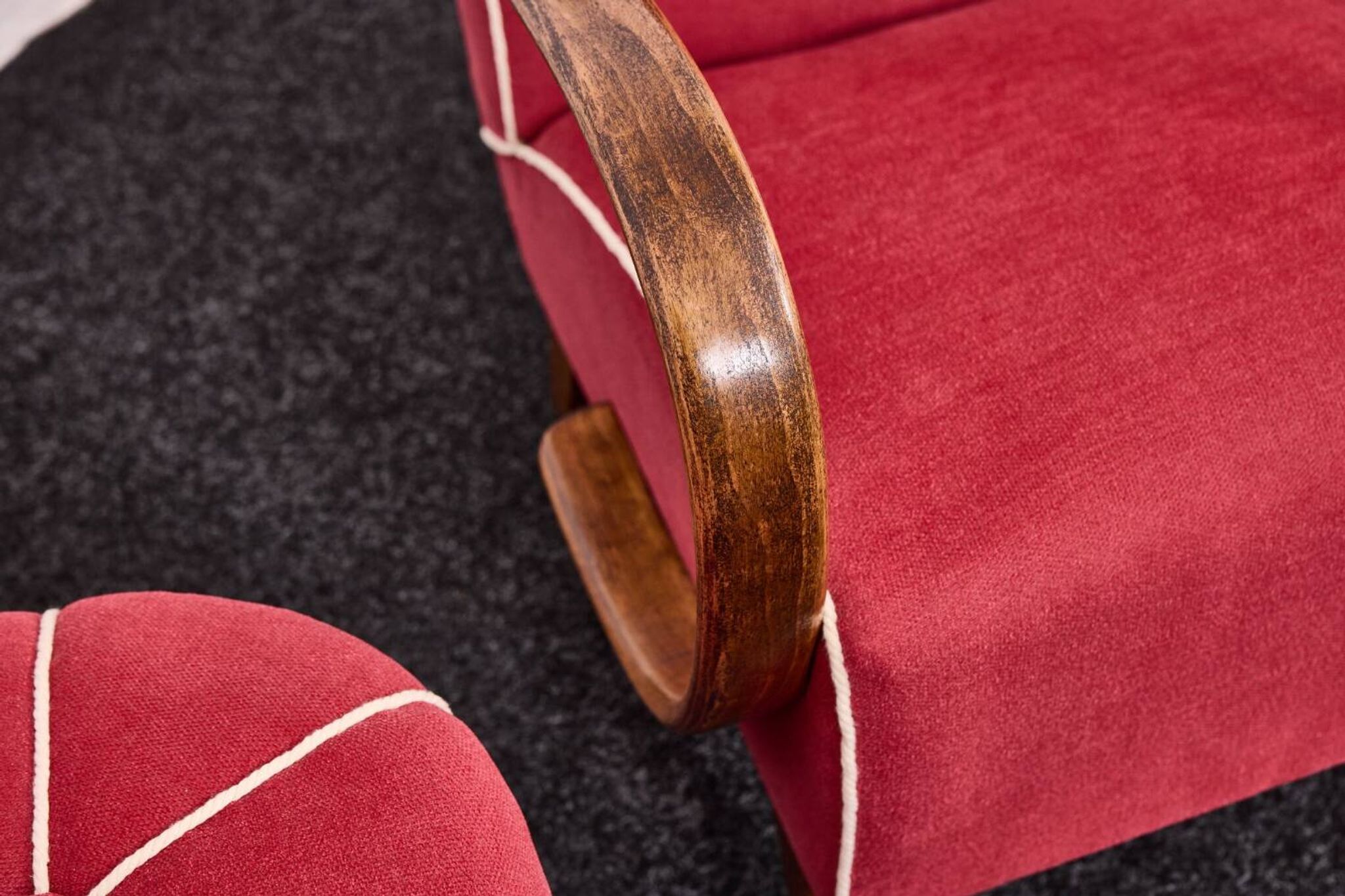 Fauteuils et tabourets Art Déco Jindřich Halabala H-530 années 1940, Up Závody