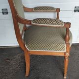 Green velvet directoire style armchair