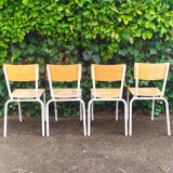 Series of 4 school chairs