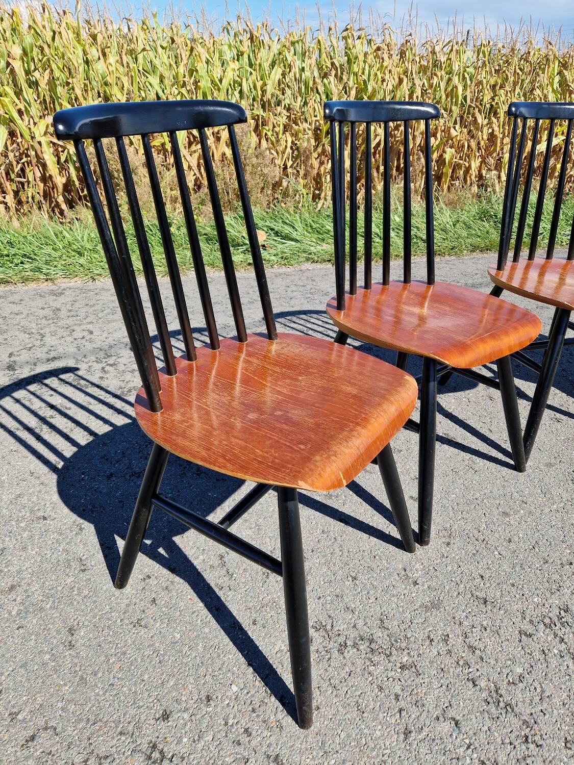 Set of 4 vintage fanett tapiovaara chairs