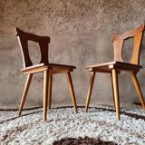 Pair of vintage brutalist style bistro chairs