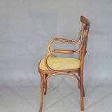 Kohn No. 196 curved wood bistro armchair, new cane