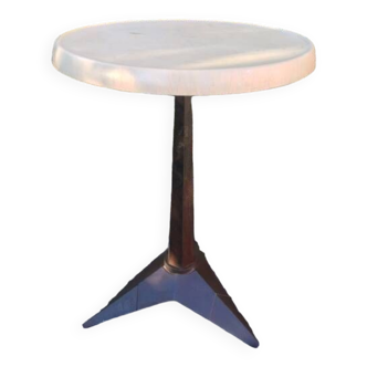 Table Gueridon de bistrot tripode epoque art deco en fonte plateau bakelite vintage