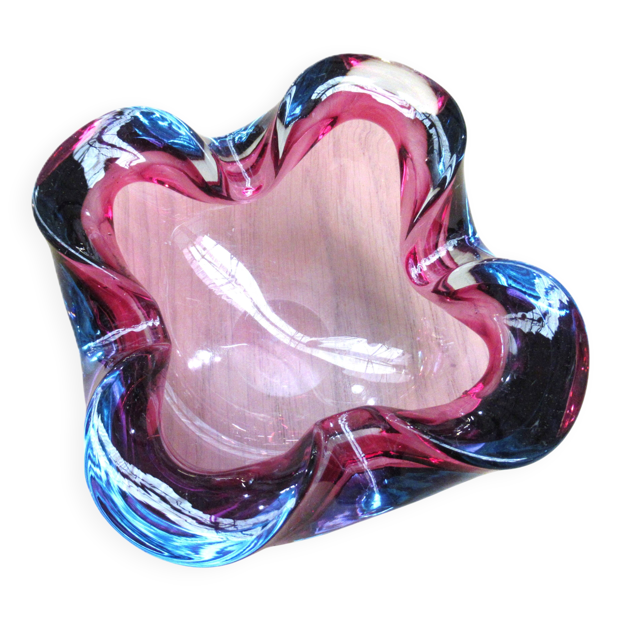 Ashtray or bowl in Murano glass Sommerso Italy, 1960s