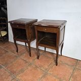 Pair of Louis XV style oak bedside tables