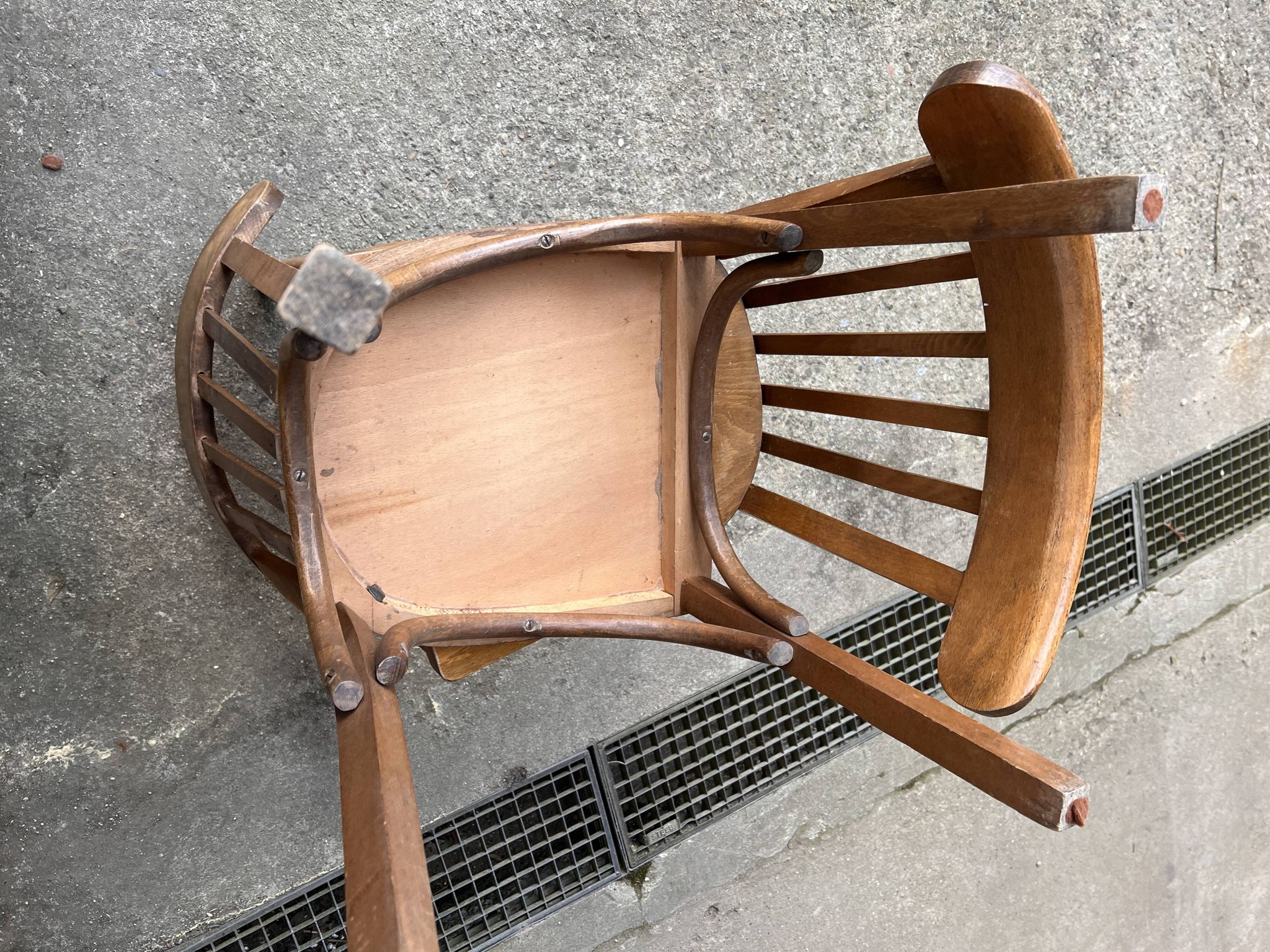 Pair of vintage wooden bistro chairs
