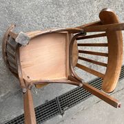 Pair of vintage wooden bistro chairs