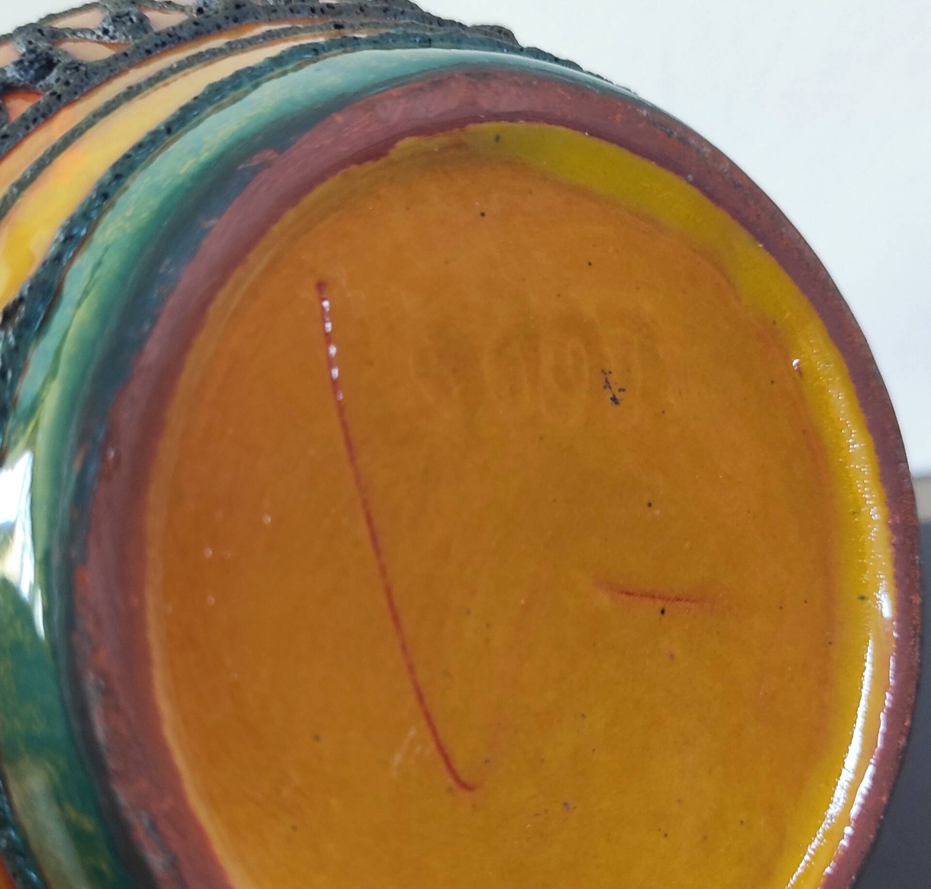 Vintage glazed ceramic vase