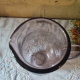 Pichet en verre craquelé couleur mauve