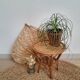 Plant holder in rattan and vintage bamboo