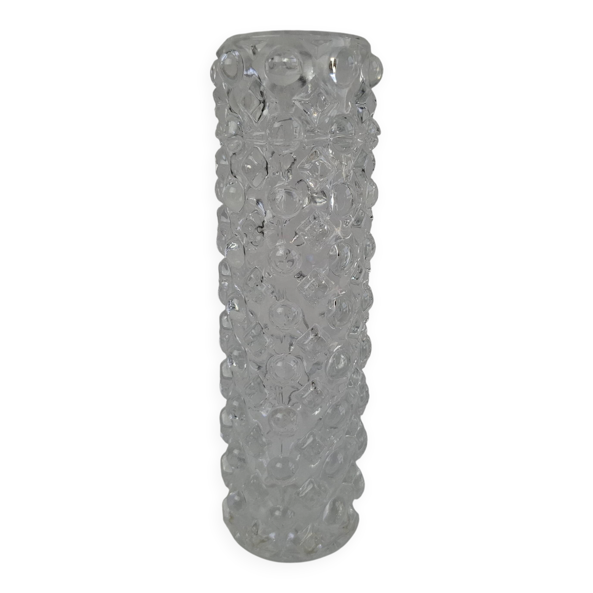 Pavel Pánek 1974 Czechoslovak Pressed Glass Vase for Union Libochovice