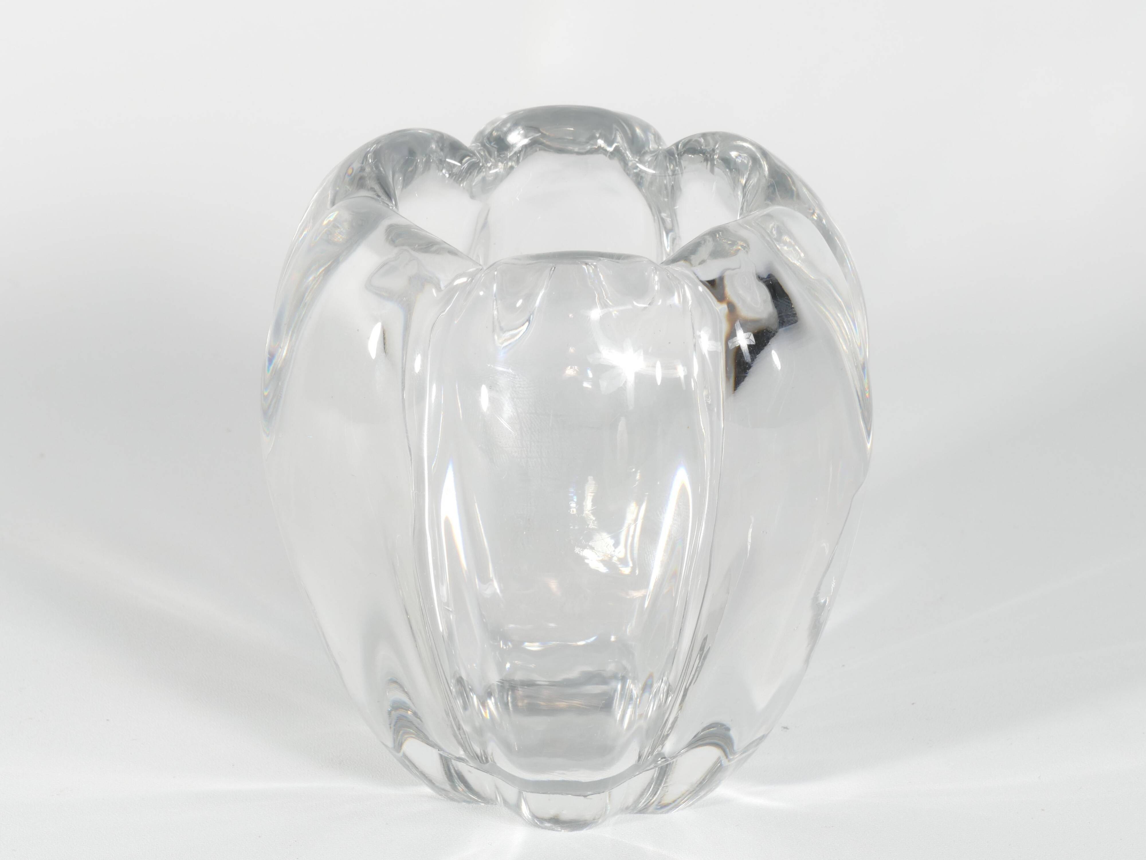 Swedish Grace Crystal Glass Vase Stella Polaris by Vicke Lindstrand for Orrefors