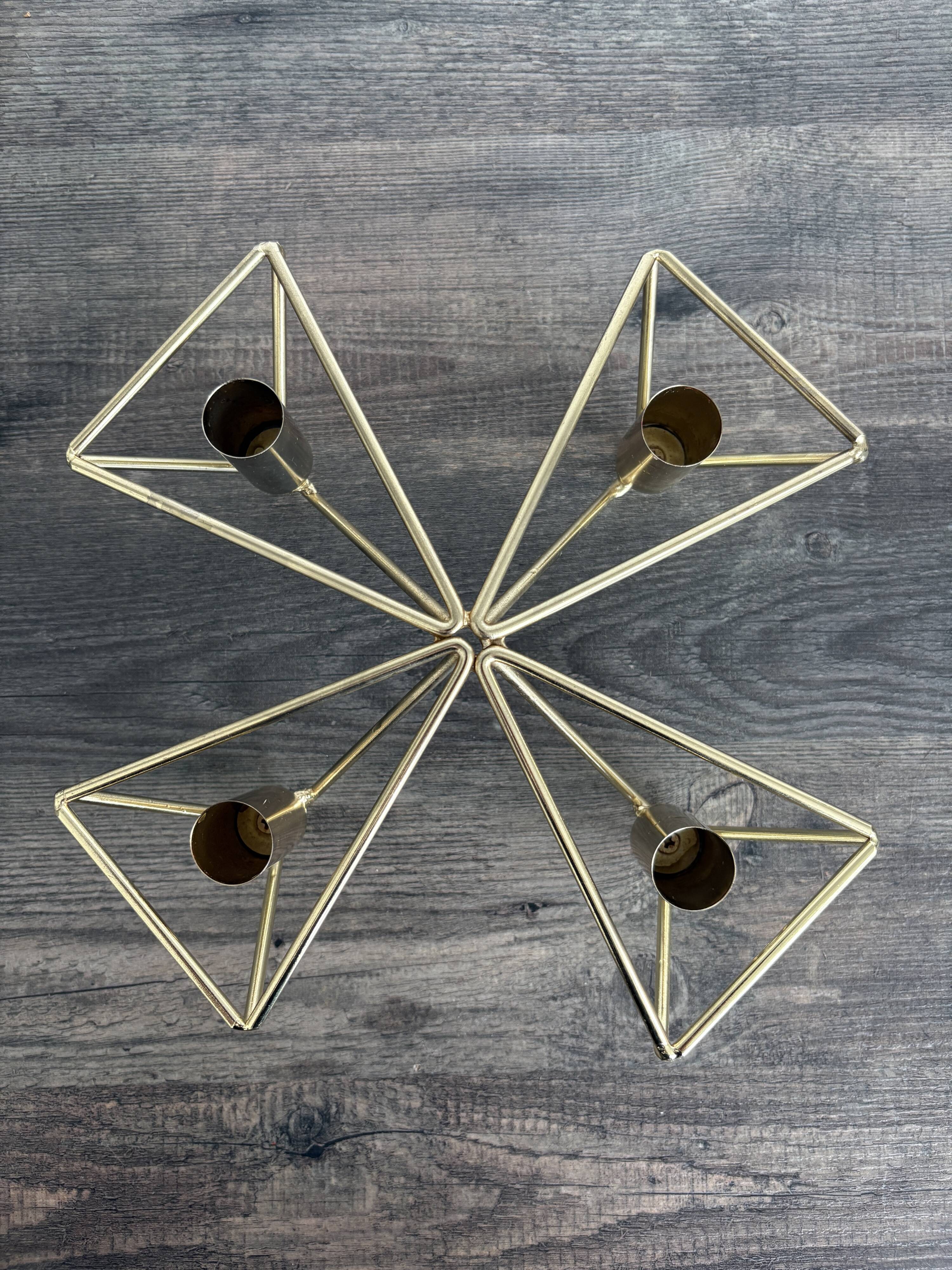 Scandinavian vintage design gold candelabra