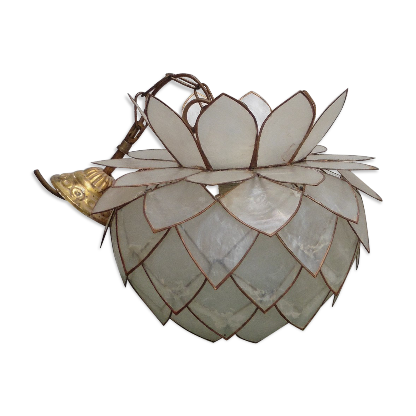 Hanging lamp in mother of pearl Capriz