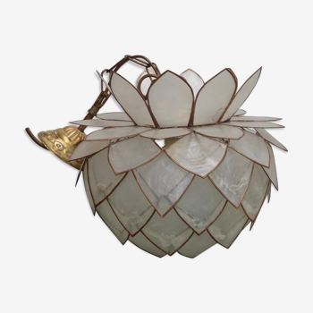 Hanging lamp in mother of pearl Capriz