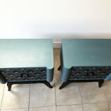 Pair of nightstands Seigaiha blue
