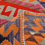 3x12 Kilim Red & Purple  Runner Rug, 102x355Cm