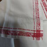 Set of five table napkins made of thick damask cotton with monogram BD 52 X 62.