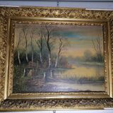 Tableau sous bois XIXème
