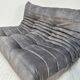 Canapé 2 places Togo Original Vintage en Velours Gris par Michel Ducaroy - Ligne Roset