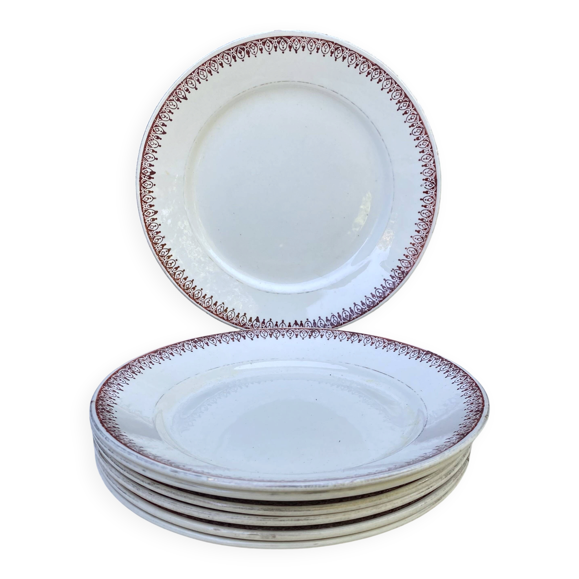 Assiettes  à dessert terre de fer St Amand