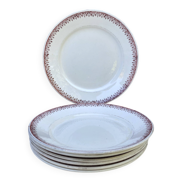 Assiettes  à dessert terre de fer St Amand