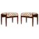 Two GFM mid-century stools in jacquard designed by Dedar, E. Homa, Europe, 1960s.