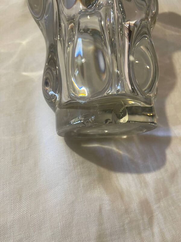 Vase « girafe » en cristal – Cristallerie de Vannes – 26,5 cm