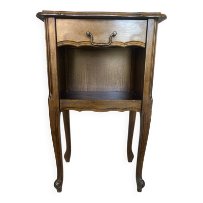 Chevet ancien table nuit style louis xv bois tiroir + case vintage