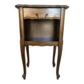 Chevet ancien table nuit style louis xv bois tiroir + case vintage