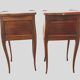 Suite of two Louis XV style bedside tables in mahogany and rosewood 20th century