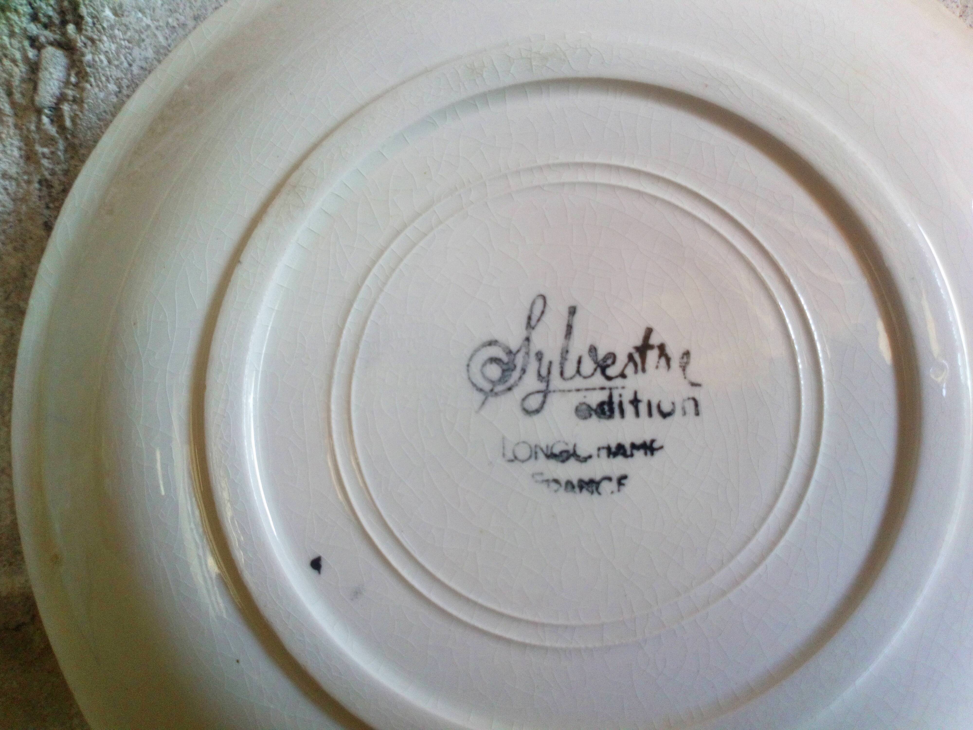 Five dessert plates Sylvestre edition of Longchamp