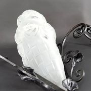 Pair of Wrought Iron Wall Lights by Degué, Art Deco, France, c. 1930