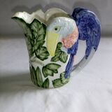 Pitcher ceramic parrot jug