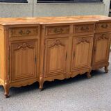Louis XV sideboard in solid blond wood and marquetry