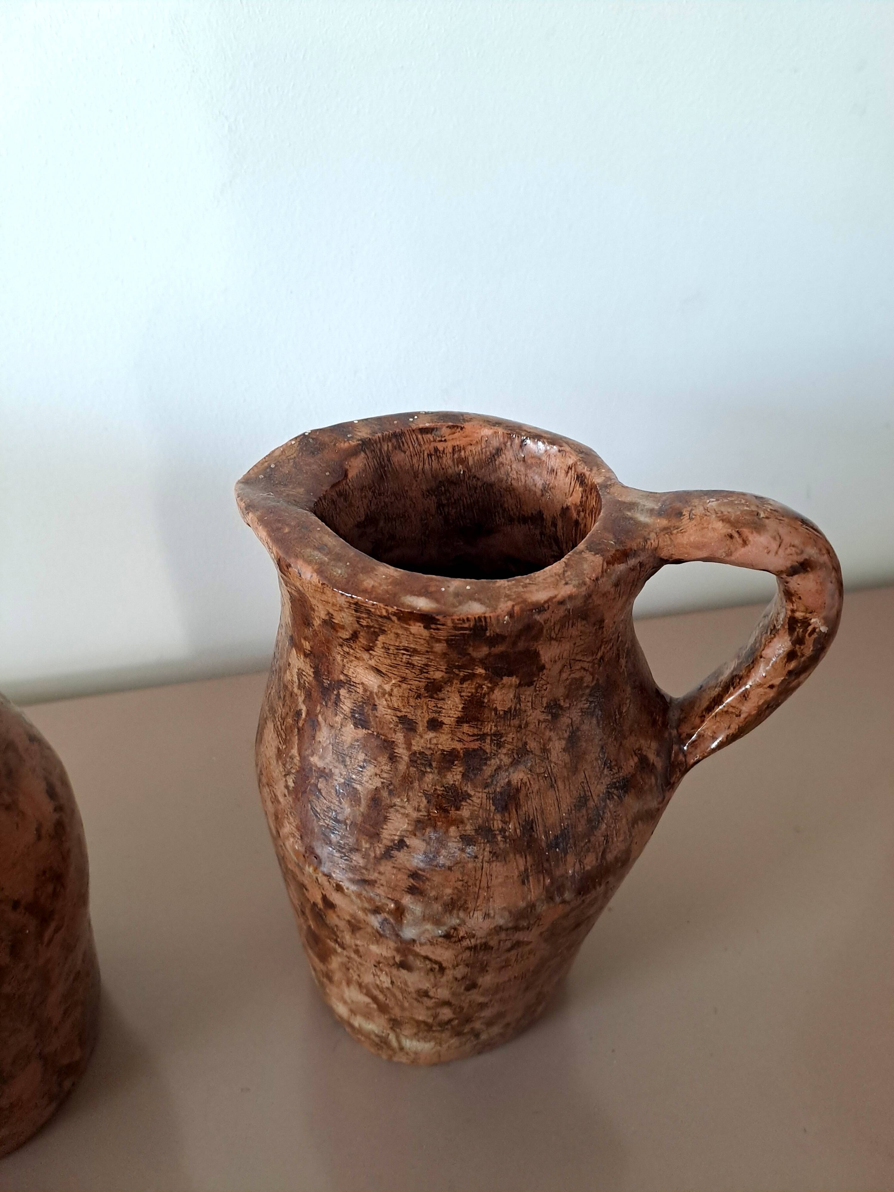 Pair of handcrafted terracotta pitchers – 3 kg each