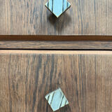 Buffet Art Déco en palissandre et marbre, rénové