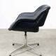 Chaise pivotante vintage en simili cuir noir italien et chrome