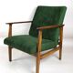 Vintage green velvet lounge chair, 1970s