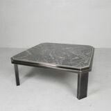 Table basse Fedam style Hollywood Regency en marbre et acier
