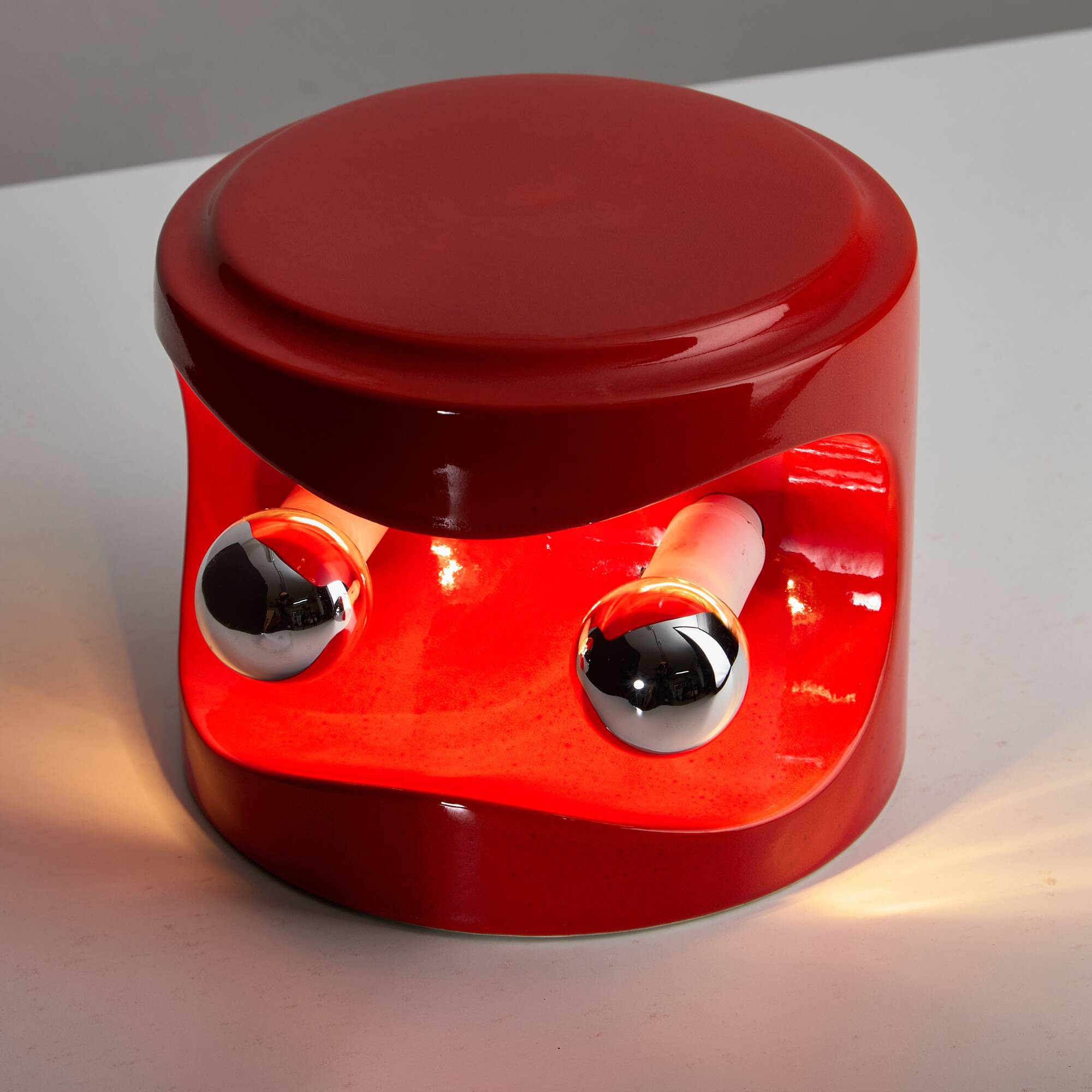 Perdomello 70 Orange Ceramic Table Lamp, 1970s