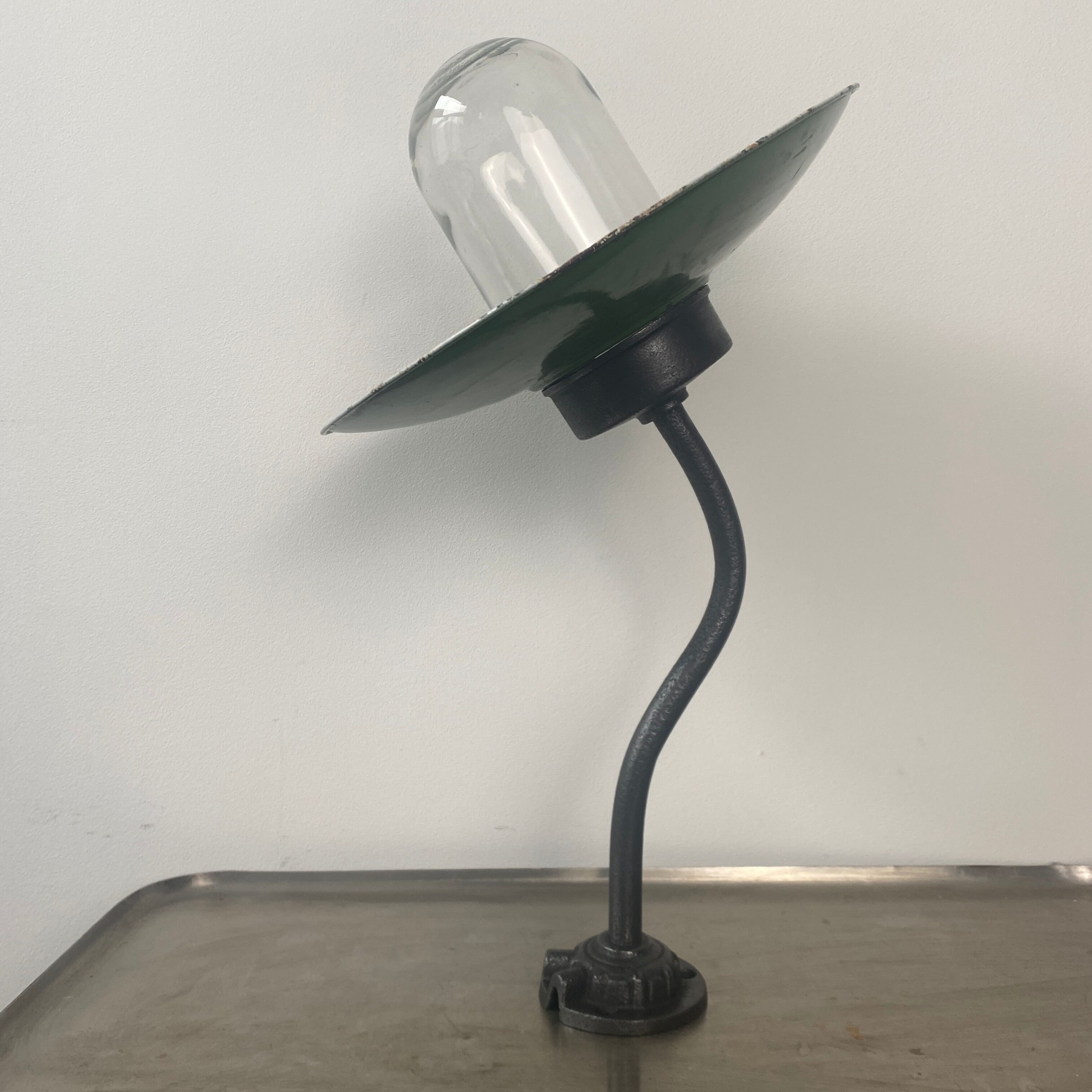 Old industrial gooseneck stem lamp