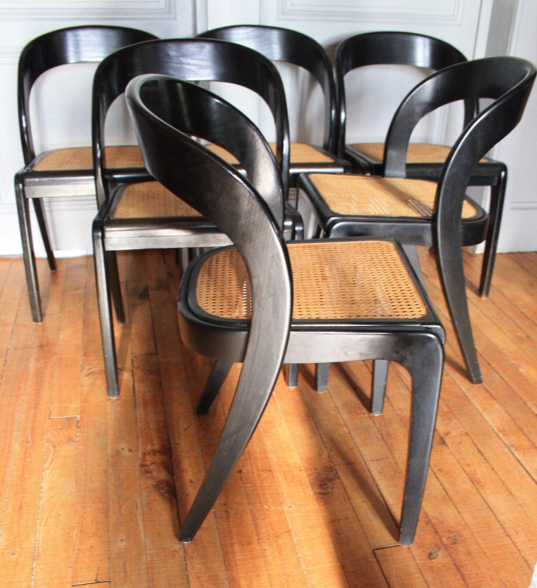 Set of six Baumann Gondoles canchairs