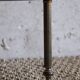 Corner shelf on foot in vintage wood and brass