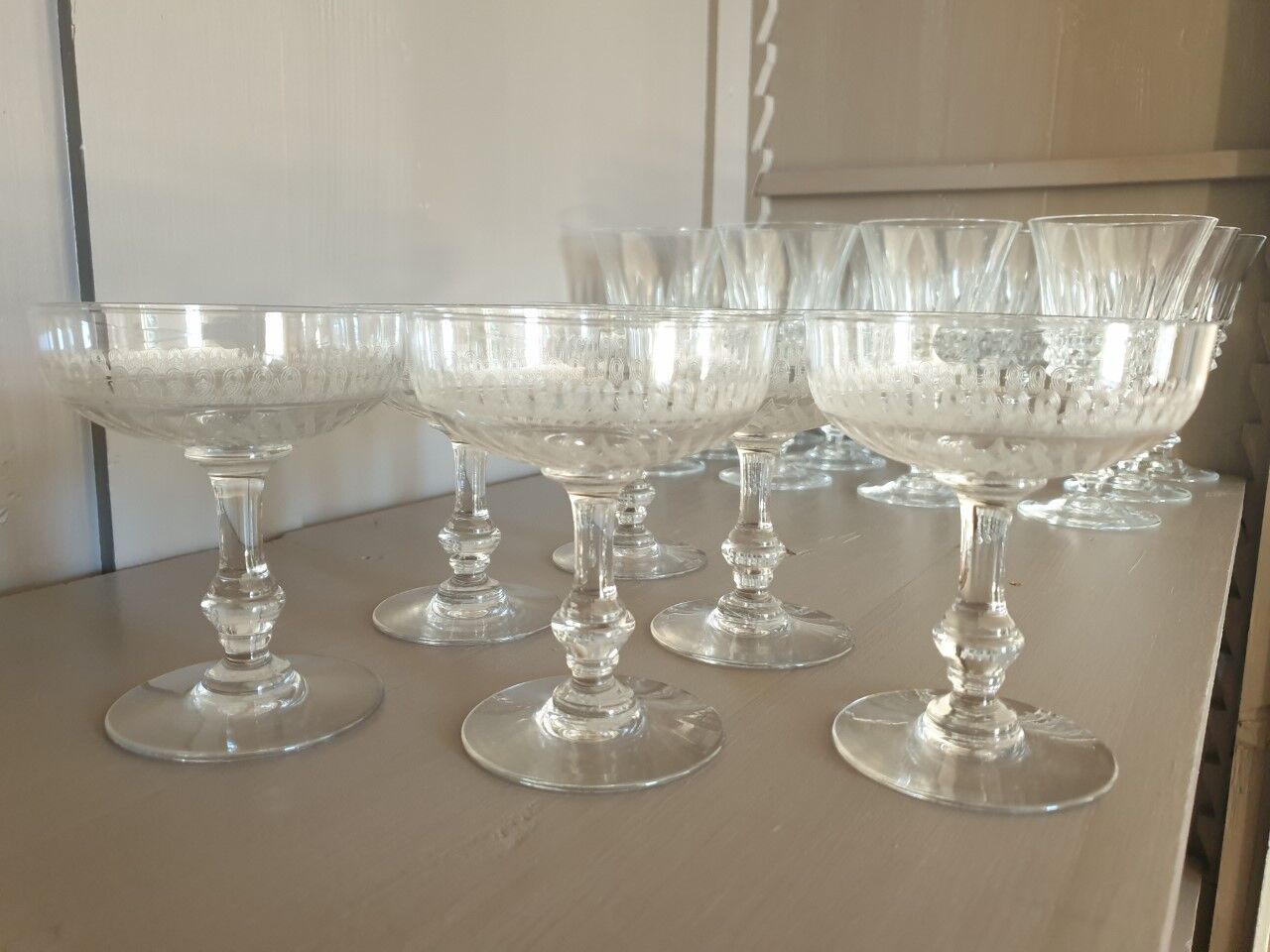 Old champagne glasses