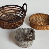 Set of three old thumbnail bins
