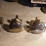 4 coat hooks in stainless steel seventies period