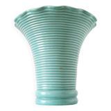 Vintage ceramic ribbed corolla vase