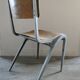 Chair in metal and wood of James Léonard 50 years