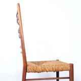 Teak and wicker dining chairs, 1960s